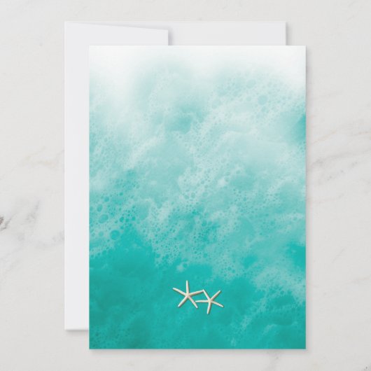 Vagues de plage et Faire-part de mariage Starfish (Dos)