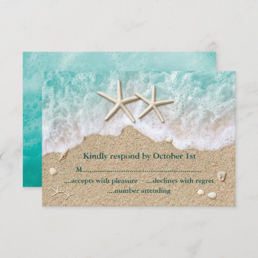 Vagues de plage et Starfish RSVP (Devant / Derrière)