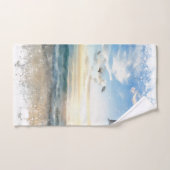 *~* Vagues de plage Sunset Sunrise Sunset AR7  (Serviette à main)