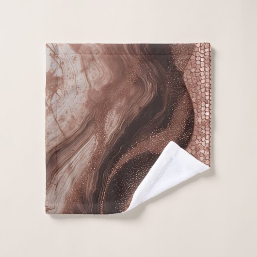 Vagues dorées abstraites avec effet paillettes ✨ (Gant de toilette)