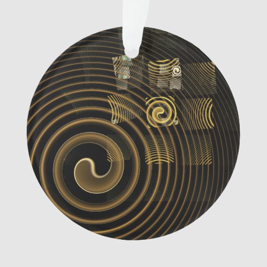 Vagues dorées hypnotiques Art abstrait moderne (devant)