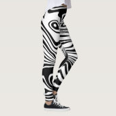 Vagues en noir et blanc Motif Leggings Vos couleur (Droite)