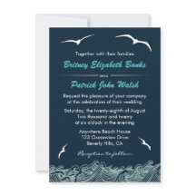 Vagues et invitations nautiques de mariage de
