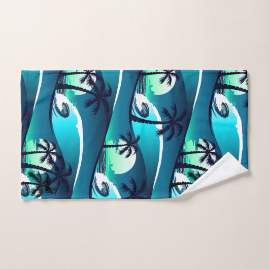 Vagues et palmiers (Serviette à main)
