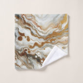 Vagues et points d'or blanc serviettes de bain (Gant de toilette)