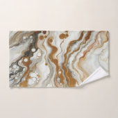 Vagues et points d'or blanc serviettes de bain (Serviette à main)