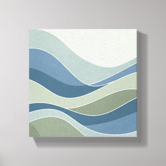 Vagues géométriques douces Toile murale minimalist (Recto)
