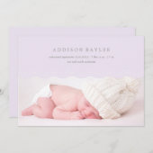 VAGUES LILAC | FAIRE-PART DE NAISSANCE (Devant / Derrière)