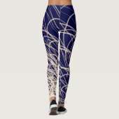 Vagues linéaires2 bleu - Leggings (Dos)