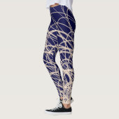 Vagues linéaires2 bleu - Leggings (Gauche)