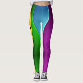 Vagues lumineuses de couleurs Leggings sur mesure  (Devant)
