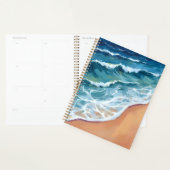 Vagues océaniques bleu aquarelle côtière (Devant avec enveloppe)