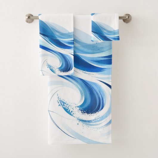 Vagues océaniques bleues abstraites Art d'été (En situation)