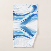 Vagues océaniques bleues abstraites Art d'été (Serviette à main)