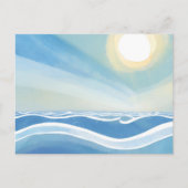 Vagues océaniques | Carte postale Aquarelle bleue  (Devant)