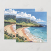 Vagues océaniques Hawaii Carte plate (Devant / Derrière)