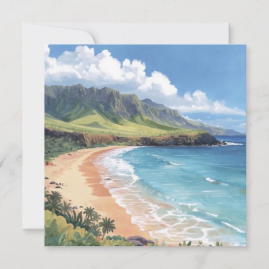 Vagues océaniques Hawaii Carte plate (Devant)