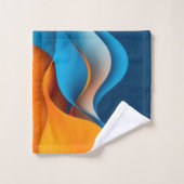 Vagues orange et bleu (Gant de toilette)