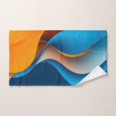Vagues orange et bleu (Serviette à main)