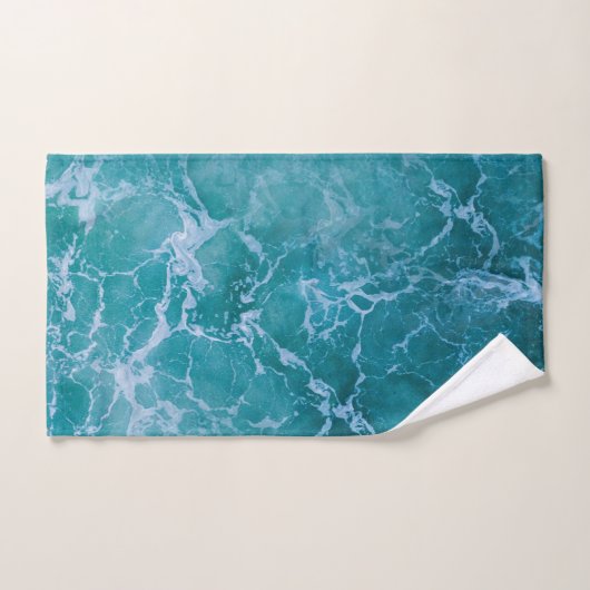Vagues profondes de l'océan bleu (Serviette à main)