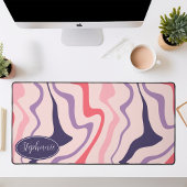 Vagues Rétro Psychédéliques Rose, Violet et Prune