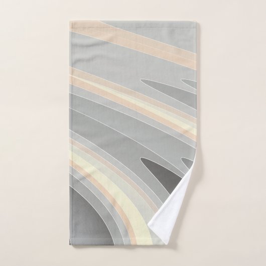vagues rose gris jaune (Serviette à main)