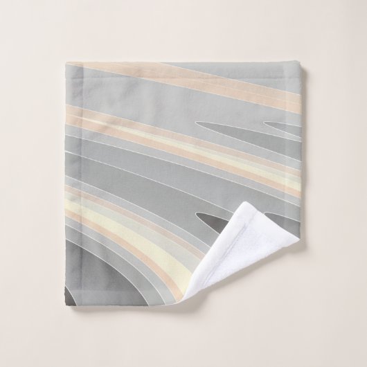 vagues rose gris jaune (Gant de toilette)