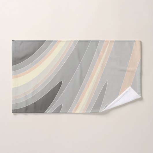 vagues rose gris jaune (Serviette à main)