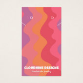 Vagues roses portant collier bijoux carte d'affich (Devant)