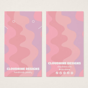 Vagues roses portant collier bijoux carte d'affich