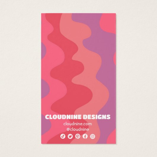 Vagues roses portant collier bijoux carte d'affich (Dos)