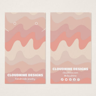 Vagues roses portant collier bijoux carte d'affich