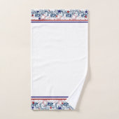 Vagues rouges blanches et bleues avec des étoiles (Serviette à main)