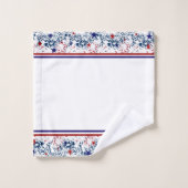 Vagues rouges blanches et bleues avec des étoiles (Gant de toilette)