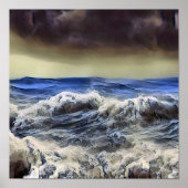 Vagues sauvages à l'océan - Affiche (Devant)