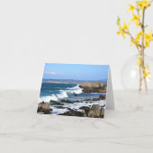 Vagues S'Écrasant Sur La Côte, Carte Nota Vierge (Fleur jaune)