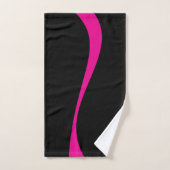 Vagues simples 2 en Magenta et noir (Serviette à main)