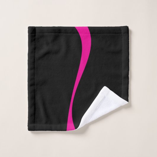 Vagues simples 2 en Magenta et noir (Gant de toilette)