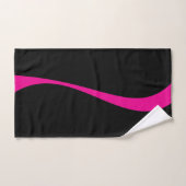 Vagues simples 2 en Magenta et noir (Serviette à main)
