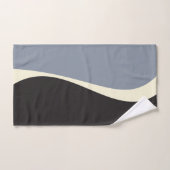 Vagues simples 2 en noir, gris et crème (Serviette à main)