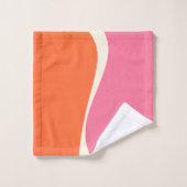 Vagues simples 2 en rose, orange et crème (Gant de toilette)