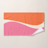 Vagues simples 2 en rose, orange et crème (Serviette à main)