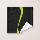 Vagues simples 2 en vert citron et noir (Gant de toilette)