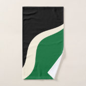 Vagues simples 3 en vert, crème et noir (Serviette à main)