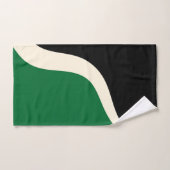 Vagues simples 3 en vert, crème et noir (Serviette à main)