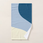 Vagues simples - bleu foncé, bleu clair et crème (Serviette à main)