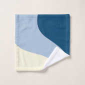 Vagues simples - bleu foncé, bleu clair et crème (Gant de toilette)
