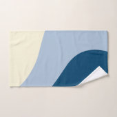 Vagues simples - bleu foncé, bleu clair et crème (Serviette à main)