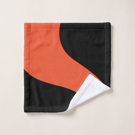 Vagues simples en noir et orange (Gant de toilette)