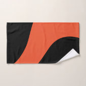 Vagues simples en noir et orange (Serviette à main)